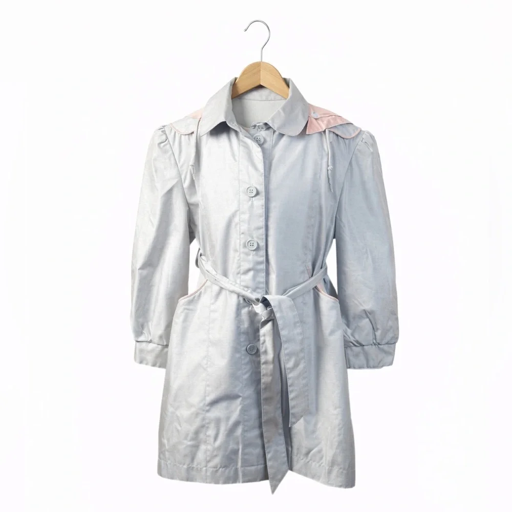 Rothschild Vintage Girls Jacket Tie Waist Raincoat Preppy Spring Coat 4T Classic